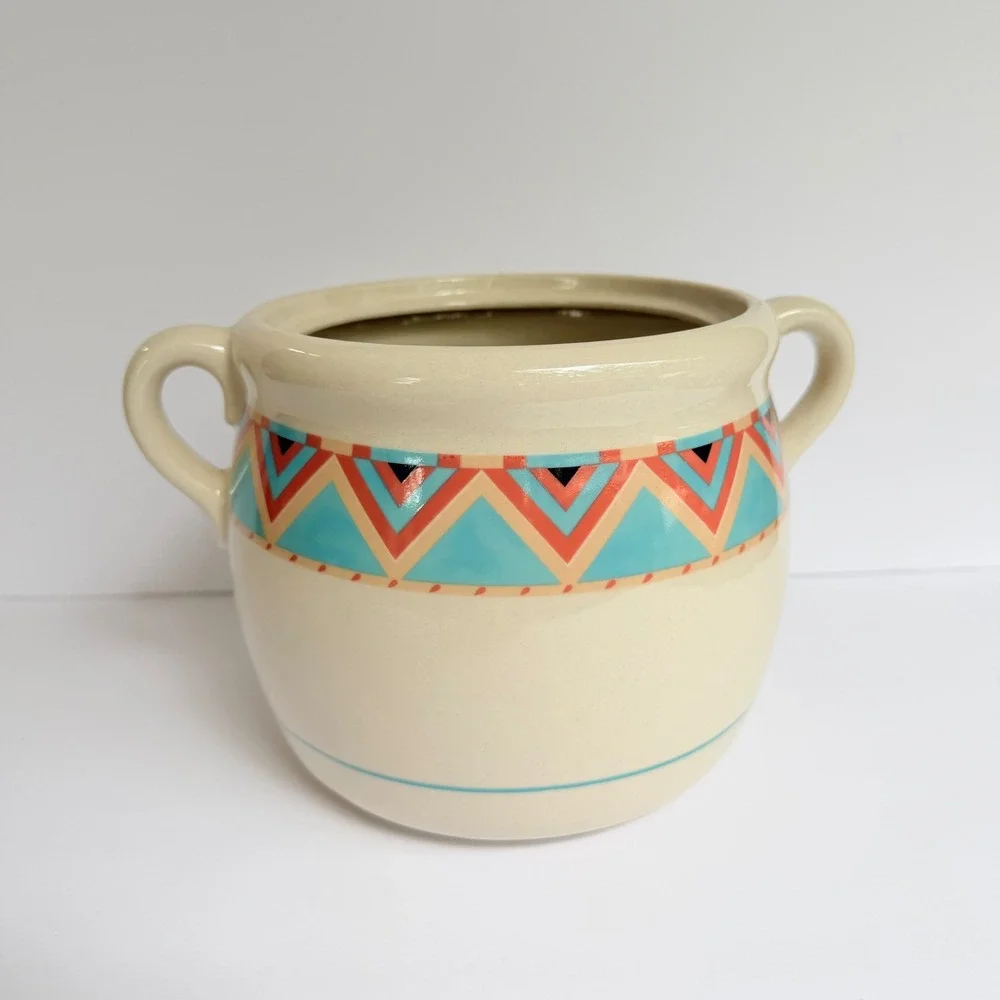 Sango Zuni Stoneware Bean Pot Cookie Jar Hyon Yi Southwestern Japan 25247 Vtg